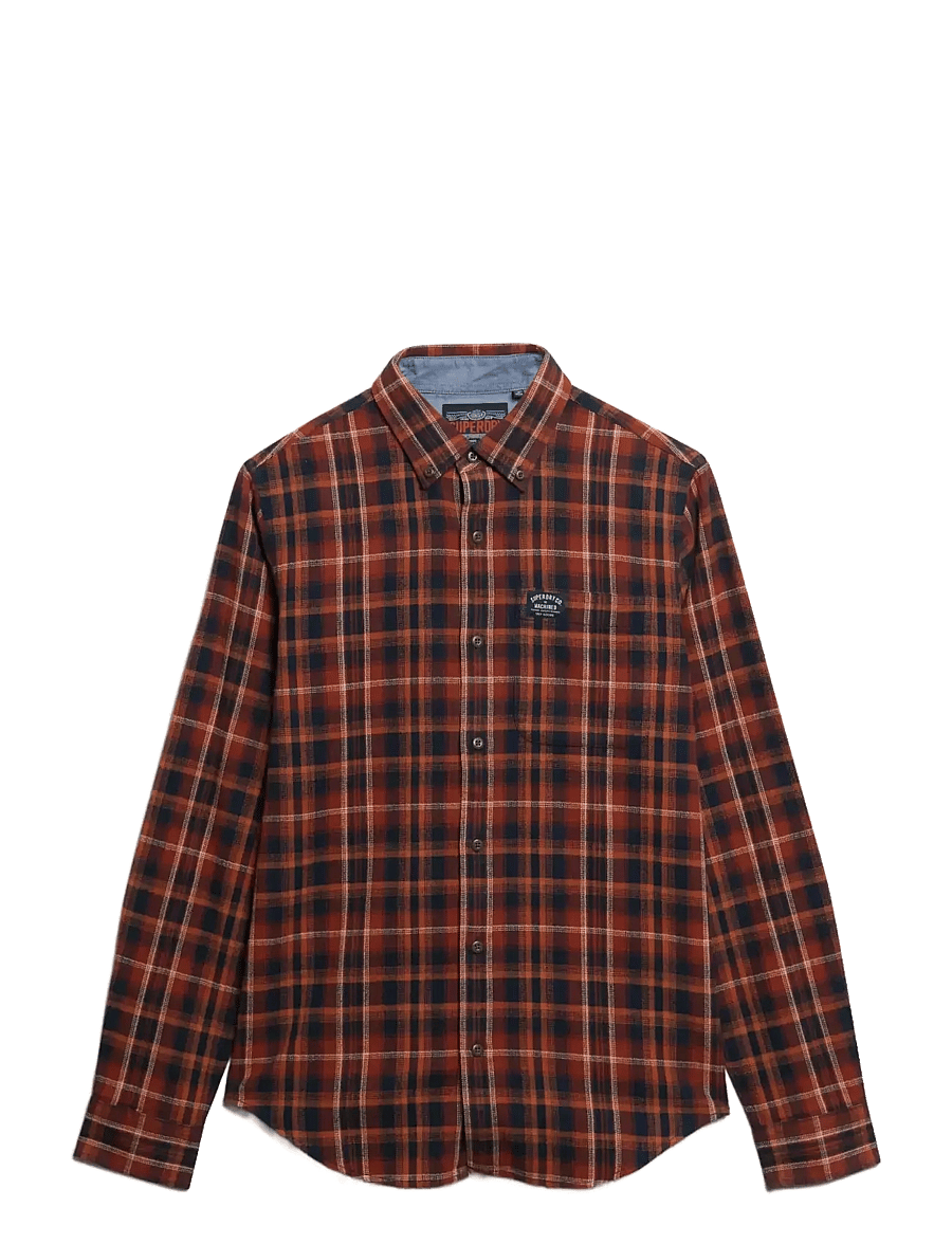 Superdry - L/S COTTON LUMBERJACK SHIRT - karierte hemden - logger check orange - 1