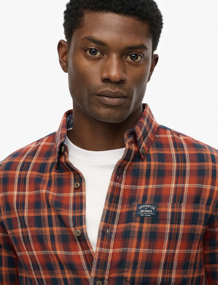 Superdry - L/S COTTON LUMBERJACK SHIRT - karierte hemden - logger check orange - 2