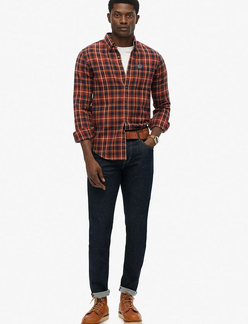 Superdry - L/S COTTON LUMBERJACK SHIRT - rutiga skjortor - logger check orange - 4