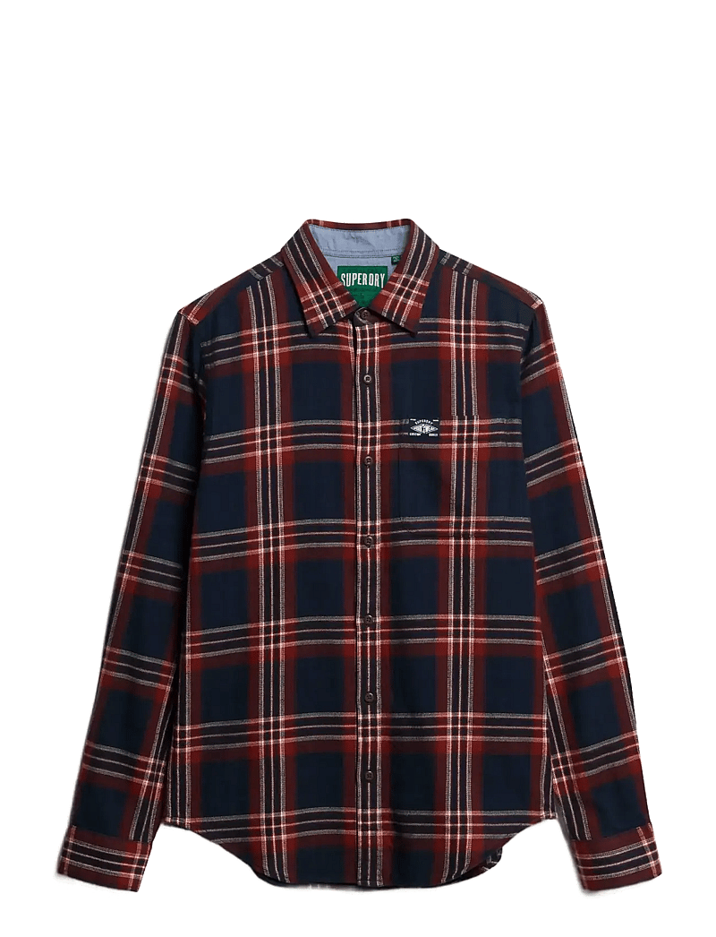Superdry - L/S COTTON LUMBERJACK SHIRT - rutiga skjortor - michigan check navy - 1