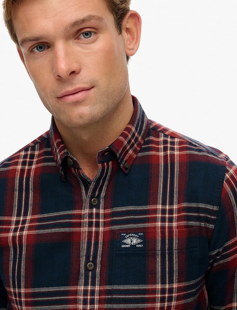 Superdry - L/S COTTON LUMBERJACK SHIRT - rutiga skjortor - michigan check navy - 2