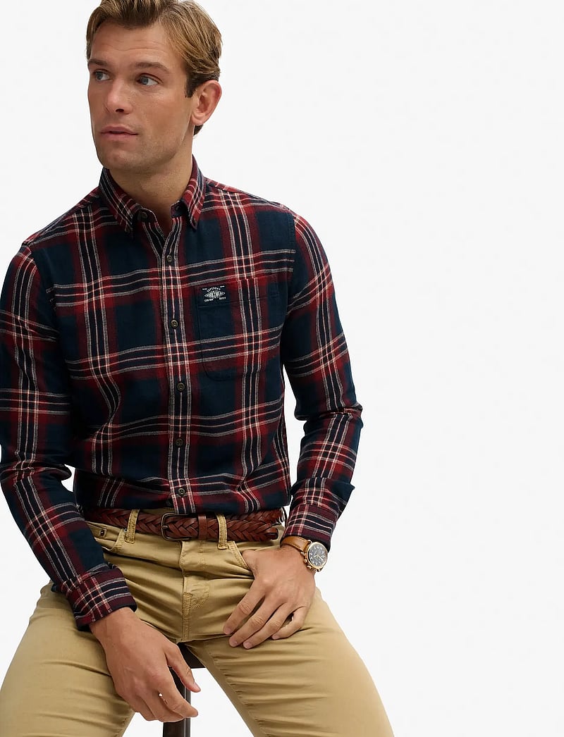 Superdry - L/S COTTON LUMBERJACK SHIRT - rutiga skjortor - michigan check navy - 3