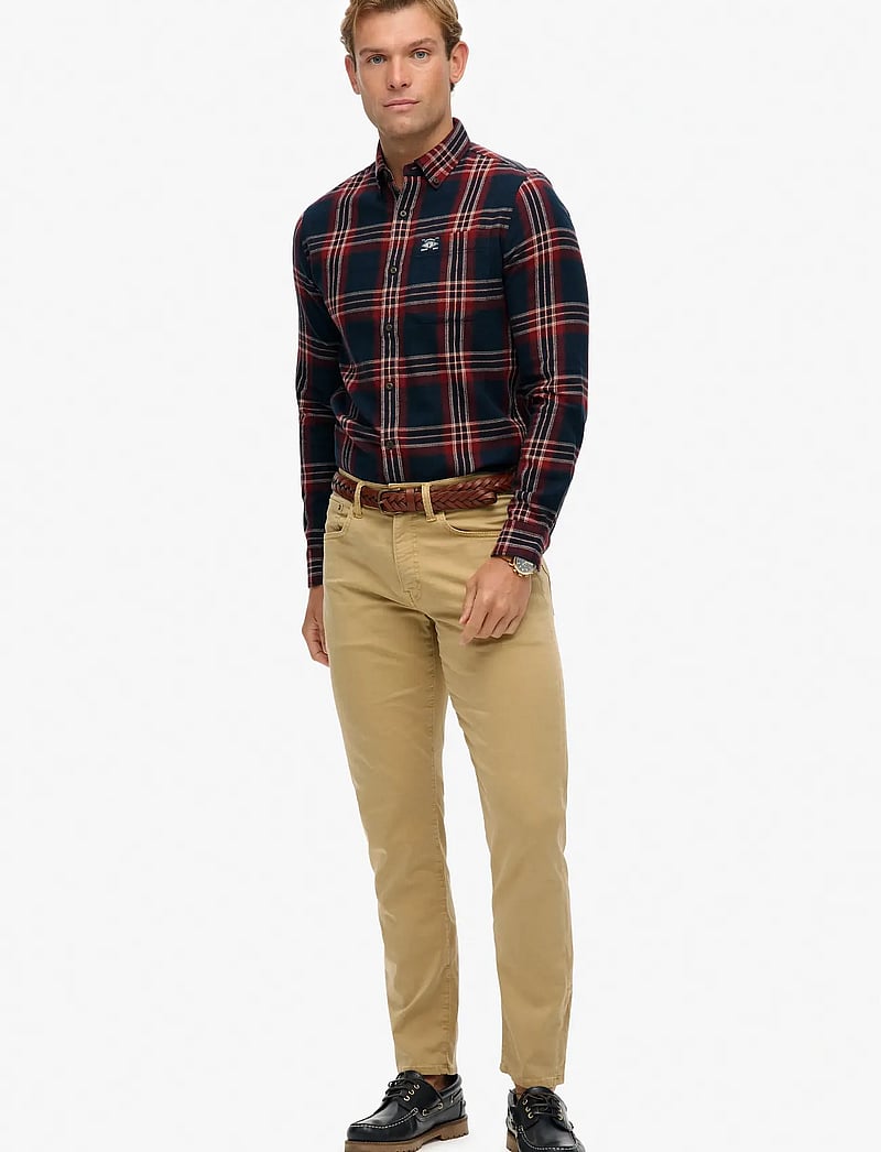 Superdry - L/S COTTON LUMBERJACK SHIRT - rutiga skjortor - michigan check navy - 4