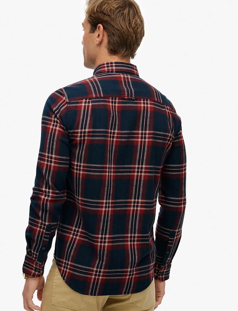 Superdry - L/S COTTON LUMBERJACK SHIRT - rutiga skjortor - michigan check navy - 5