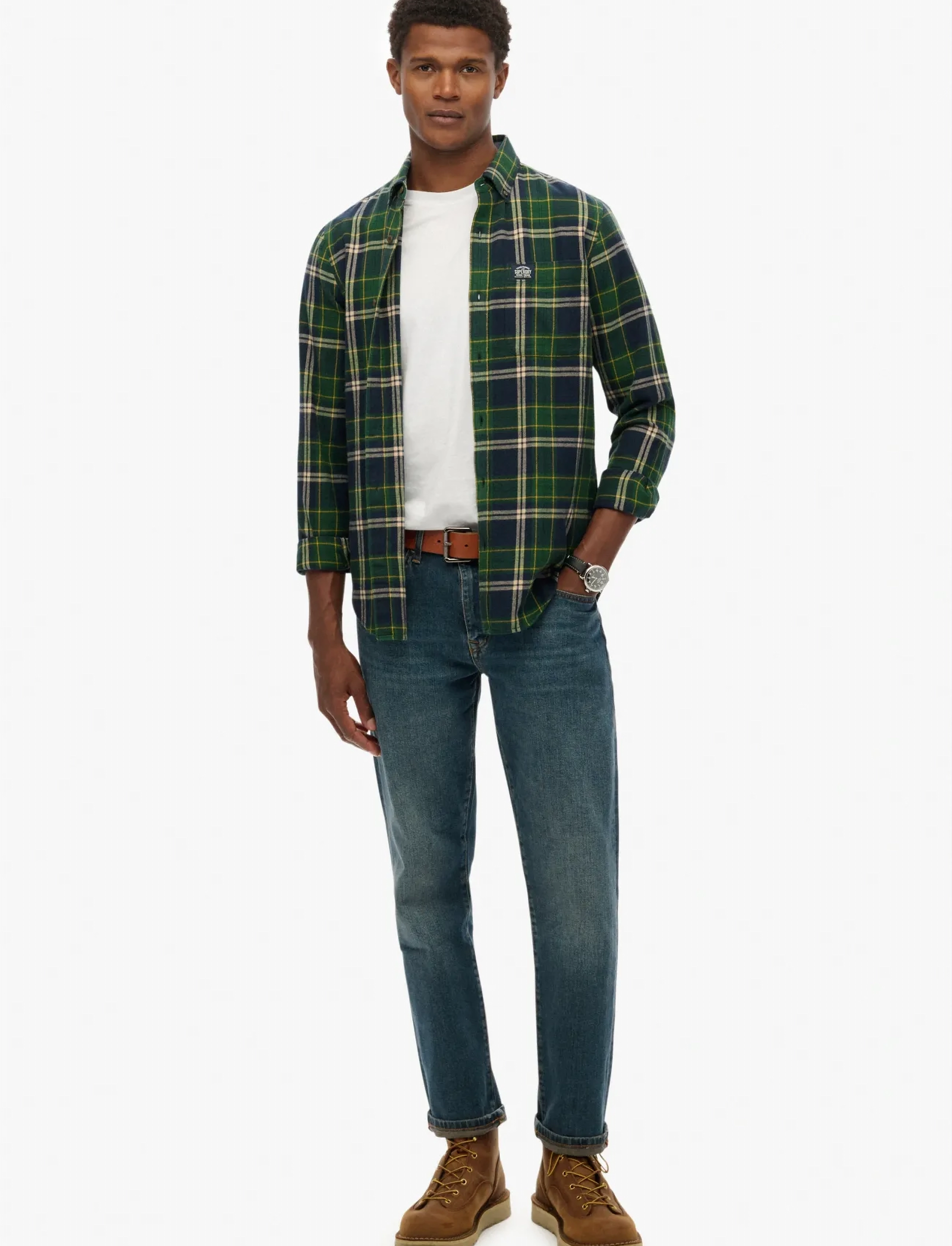 Superdry - L/S COTTON LUMBERJACK SHIRT - ternede skjorter - peyton check navy - 2