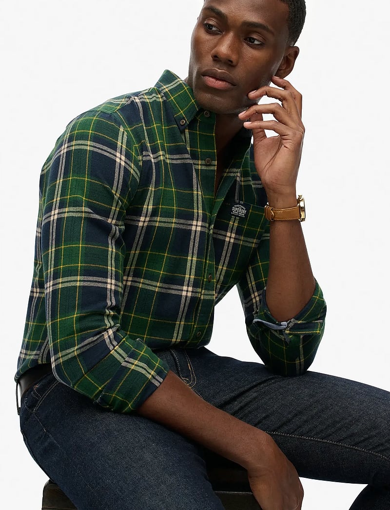 Superdry - L/S COTTON LUMBERJACK SHIRT - karierte hemden - peyton check navy - 4