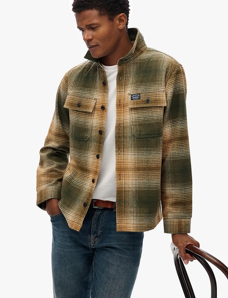 Superdry - WOOL MILLER OVERSHIRT - kollektioner - western ombre olive green - 4