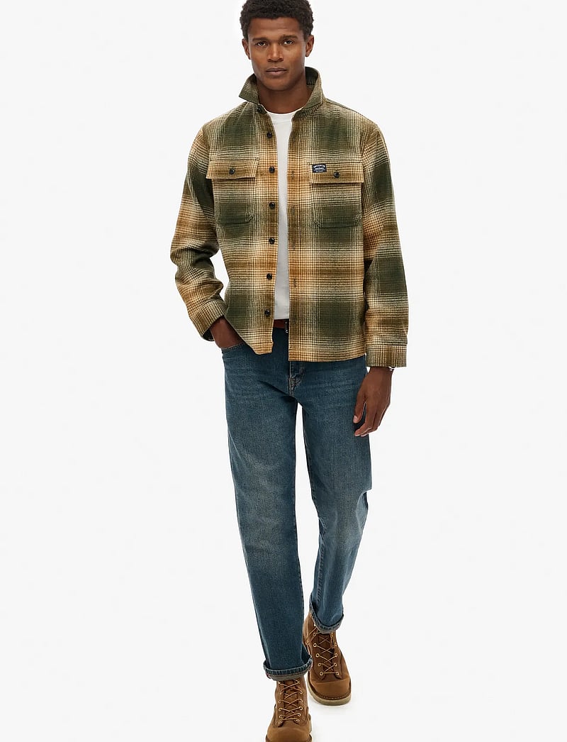 Superdry - WOOL MILLER OVERSHIRT - kollektioner - western ombre olive green - 5