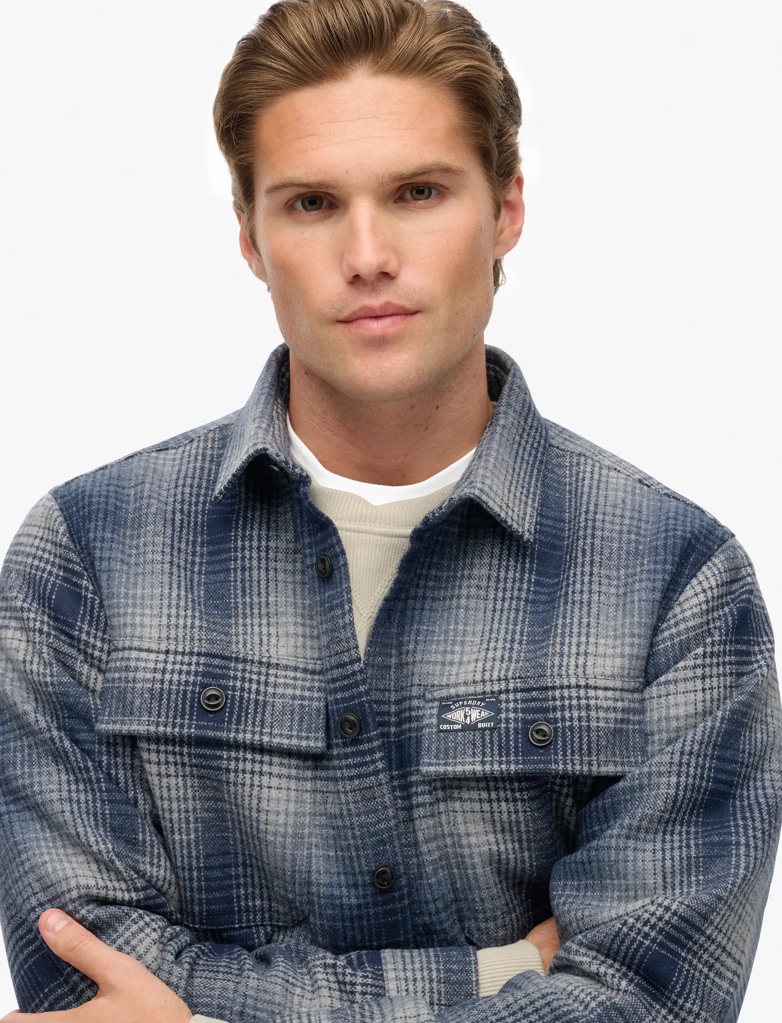 Superdry - WOOL MILLER OVERSHIRT - vīriešiem - western ombre blue - 2