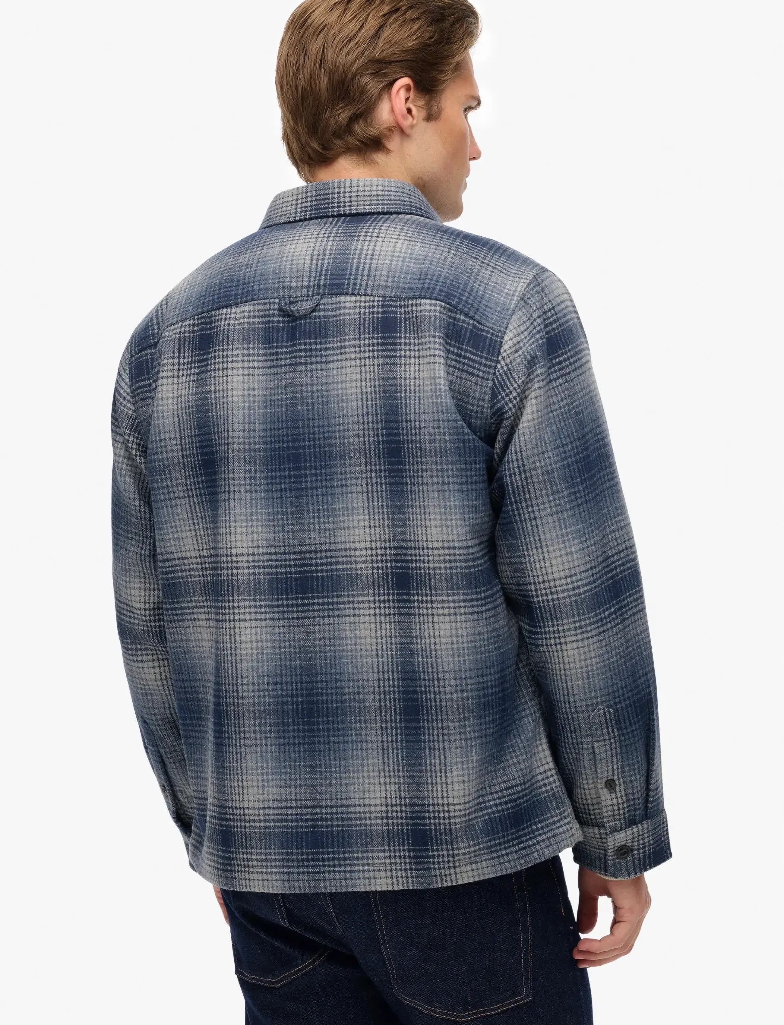 Superdry - WOOL MILLER OVERSHIRT - vīriešiem - western ombre blue - 5