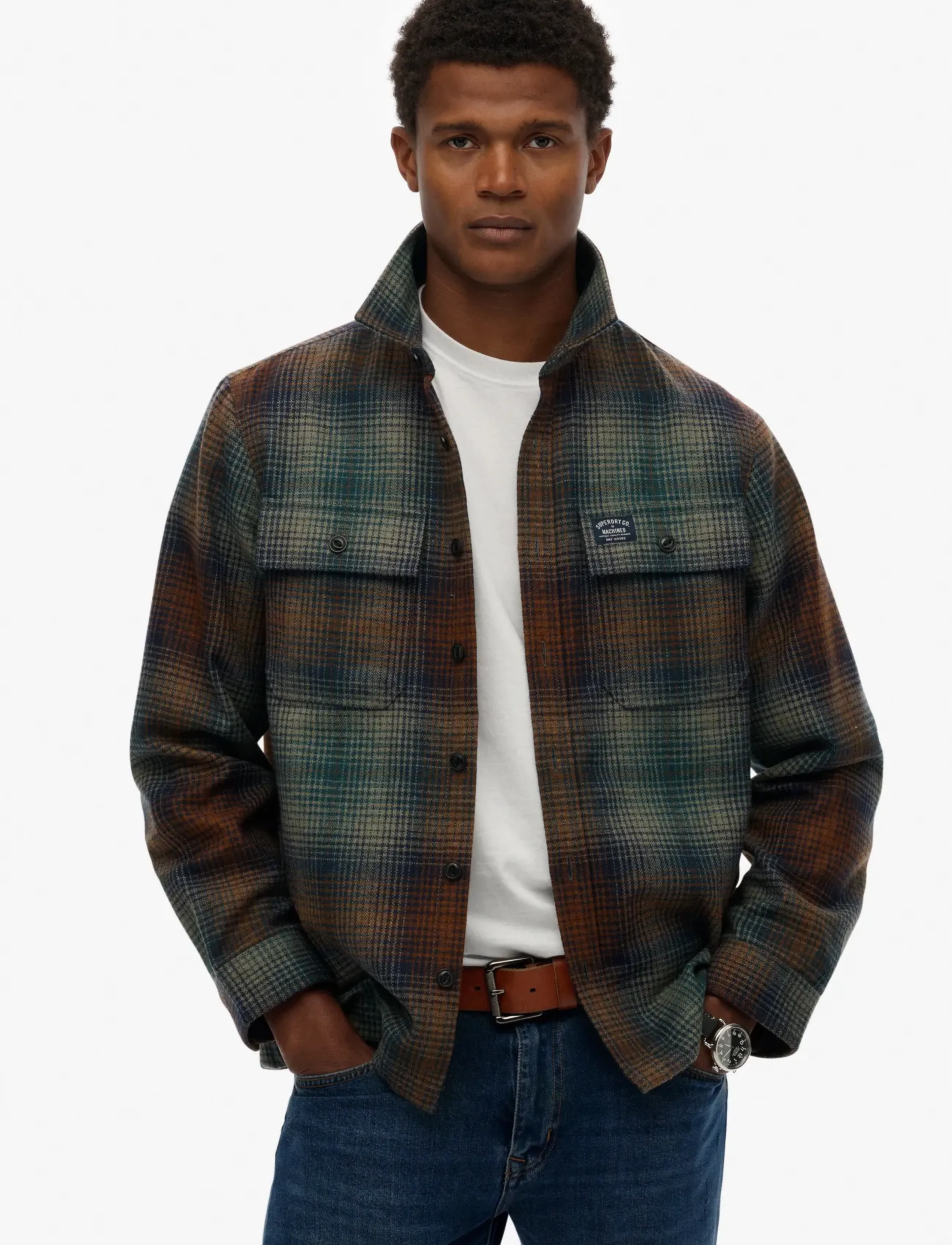 Superdry Wool Miller Overshirt, S, Oberteile, Mehrfarbig/gemustert - Overshirts, Männerswear