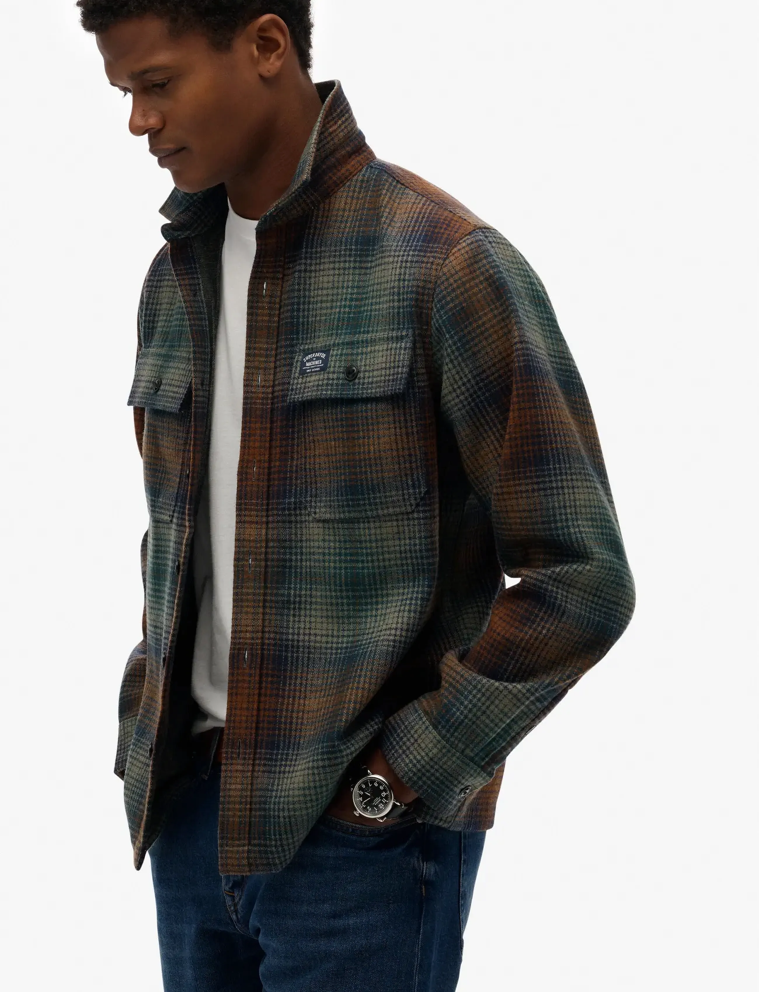 Superdry - WOOL MILLER OVERSHIRT - kollektioner - western ombre bronze - 4