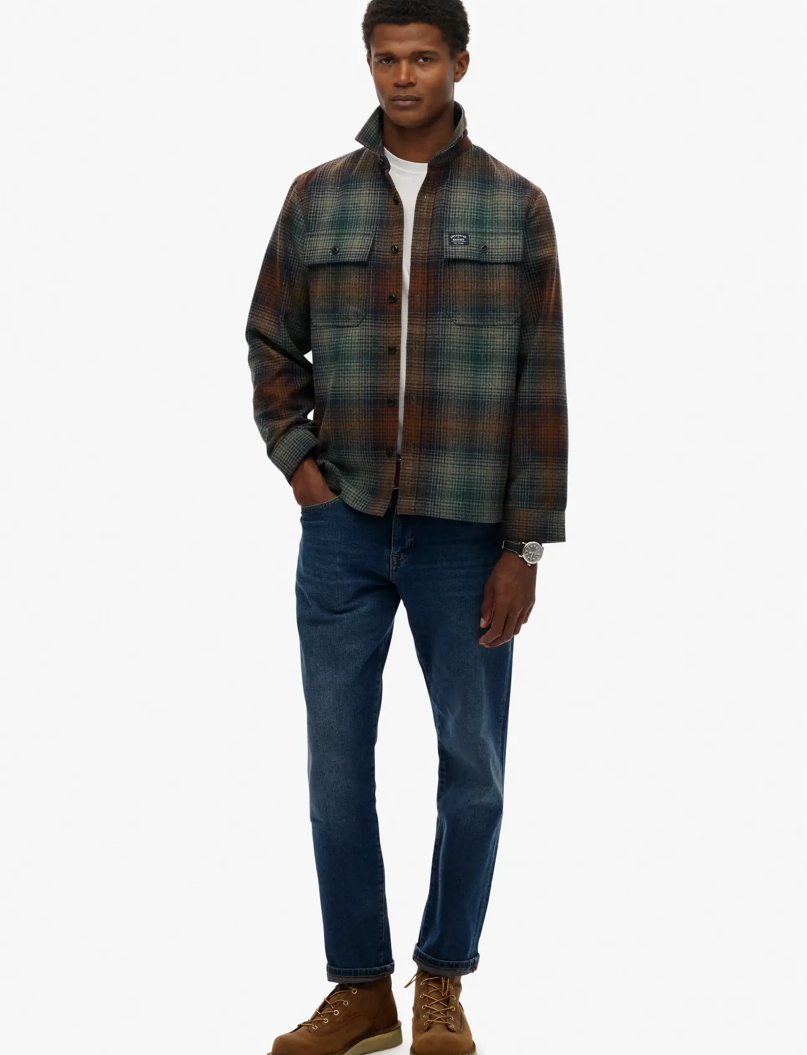 Superdry - WOOL MILLER OVERSHIRT - kollektioner - western ombre bronze - 5