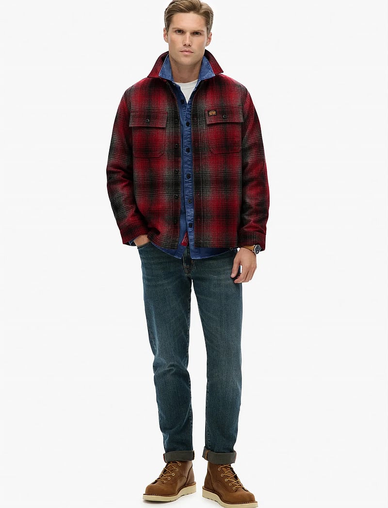 Superdry - WOOL MILLER OVERSHIRT - kollektioner - western ombre red - 3