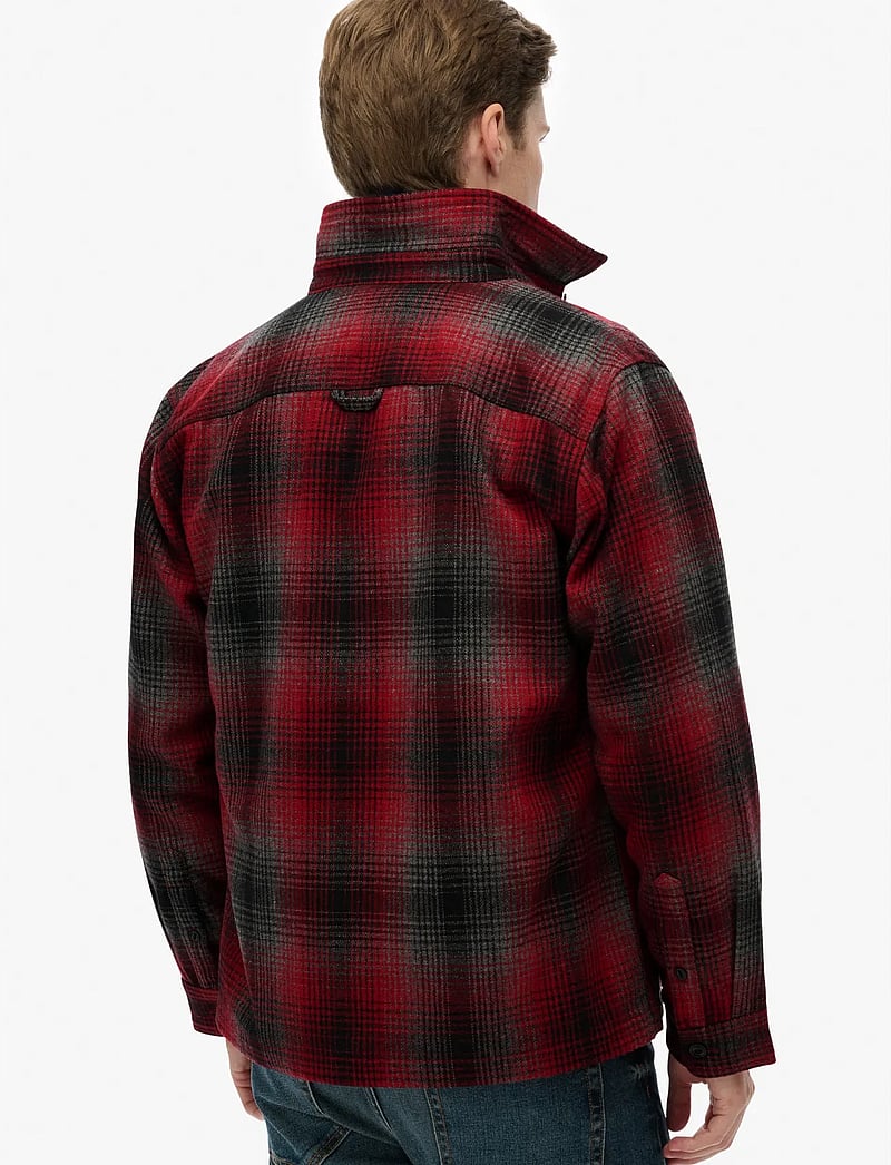 Superdry - WOOL MILLER OVERSHIRT - kollektioner - western ombre red - 5