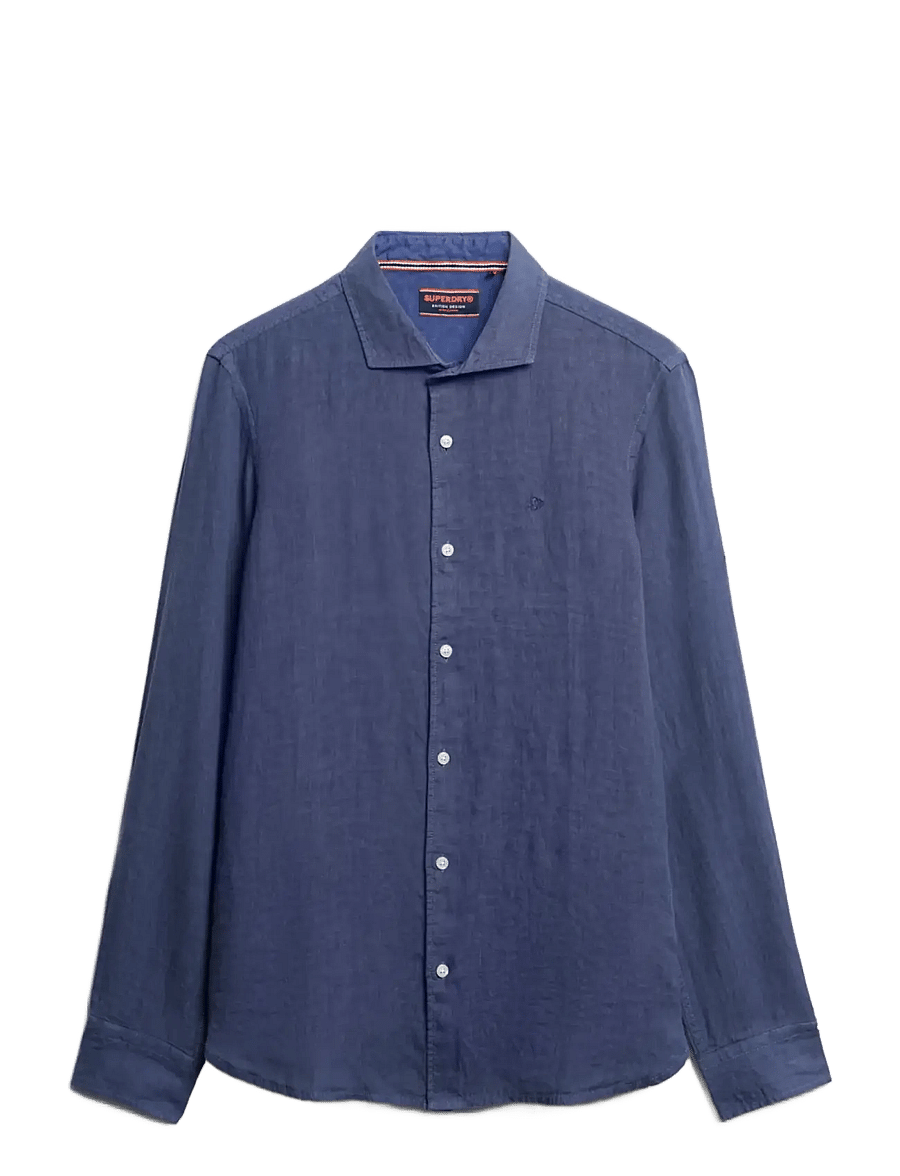 Superdry - SD EMB VACATION LS LINEN SHIRT - linen shirts - mariner navy - 1