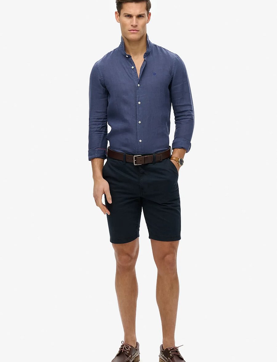 Superdry - SD EMB VACATION LS LINEN SHIRT - linen shirts - mariner navy - 5