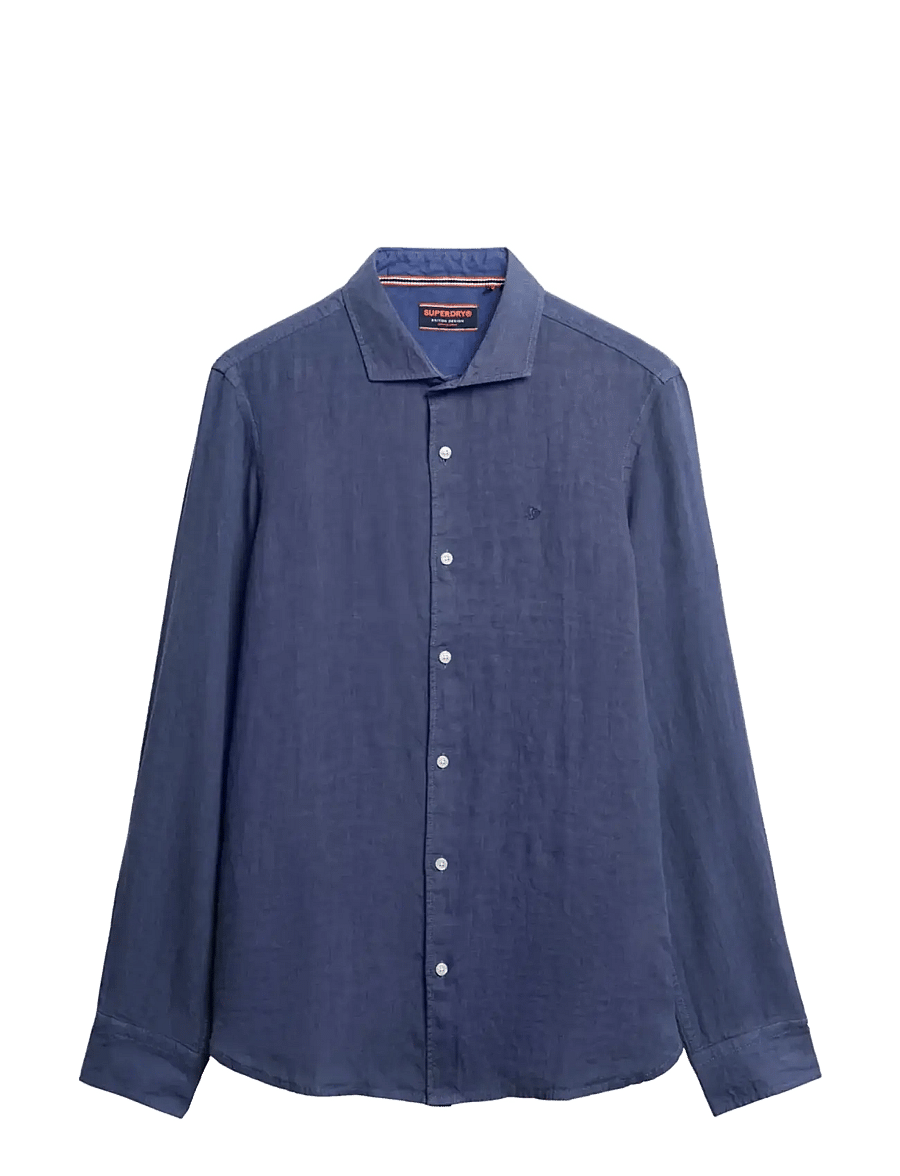 Superdry - SD EMB VACATION LS LINEN SHIRT - linen shirts - mariner navy - 2