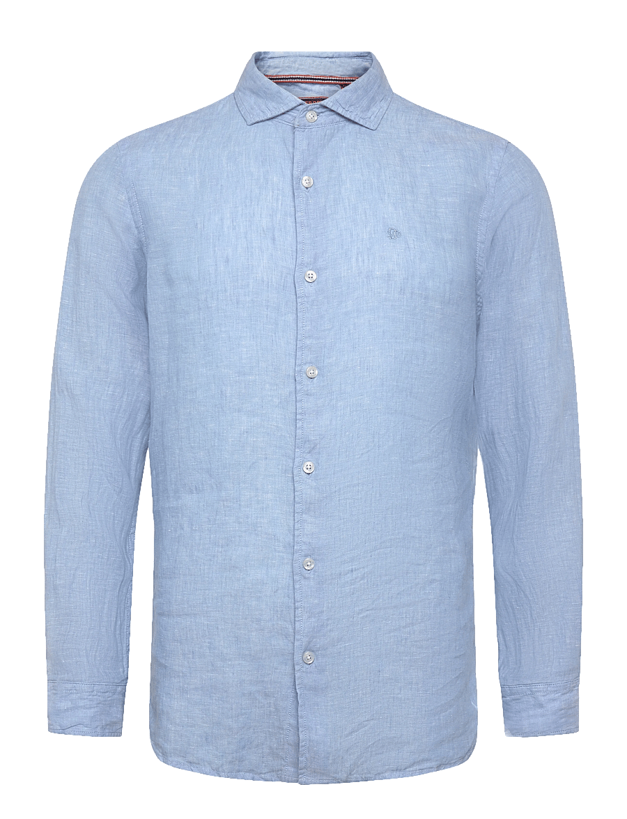 Superdry - SD EMB VACATION LS LINEN SHIRT - koszule lniane - sea blue chambray - 1