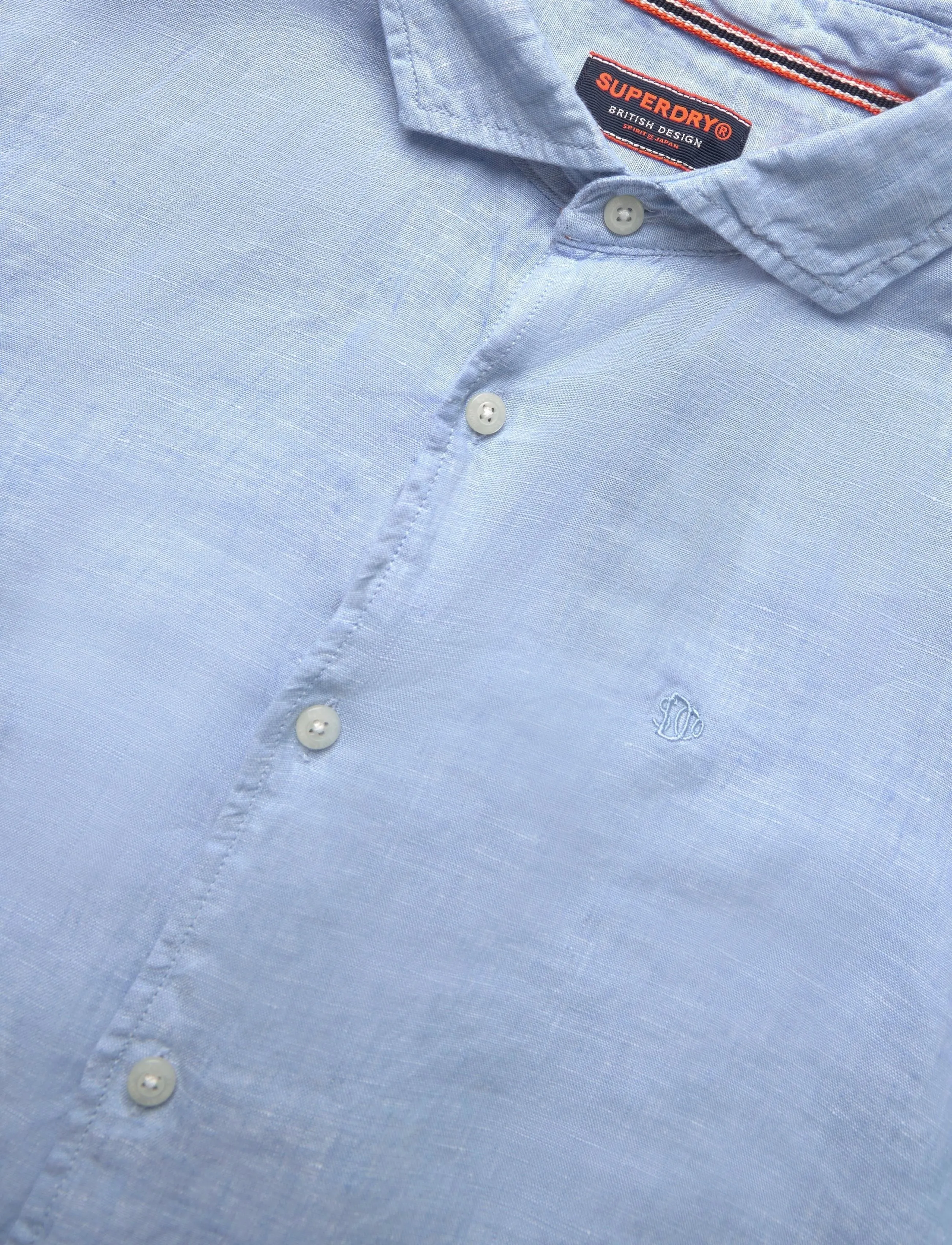 Superdry - SD EMB VACATION LS LINEN SHIRT - koszule lniane - sea blue chambray - 5