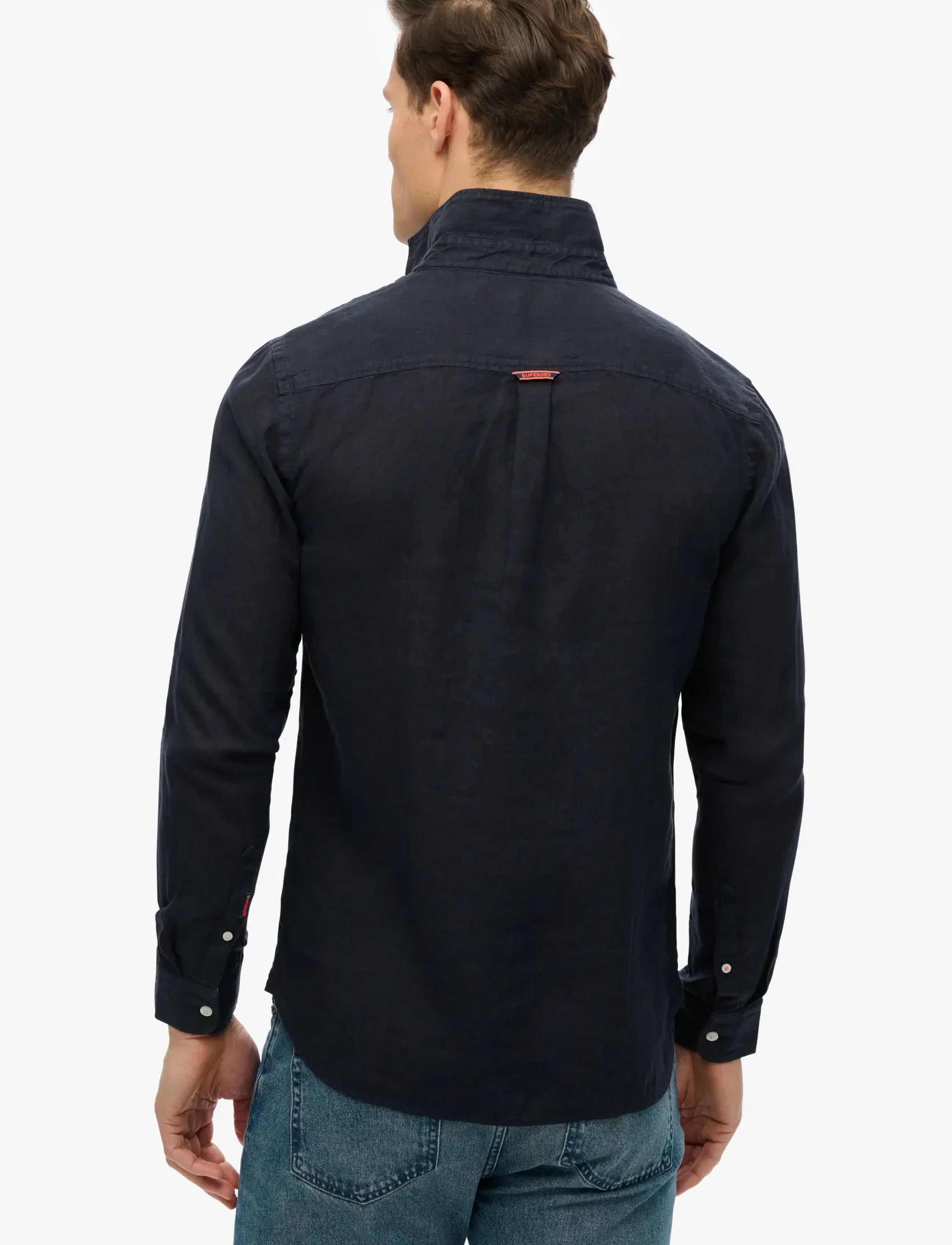 Superdry - SD EMB VACATION LS LINEN SHIRT - linneskjortor - super dark navy - 2