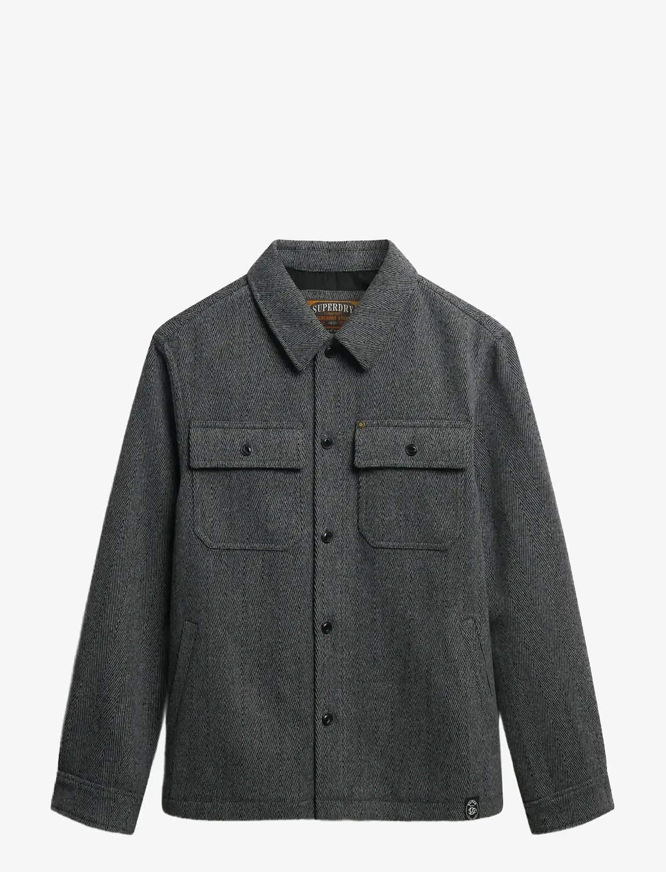 Superdry - MERCHANT HERRINGBONE OVERSHIRT - kolekcje - mono herringbone - 1