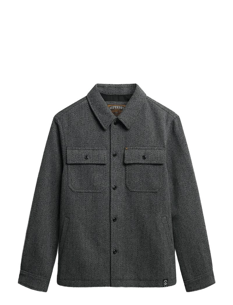 Superdry - MERCHANT HERRINGBONE OVERSHIRT - kolekcje - mono herringbone - 1