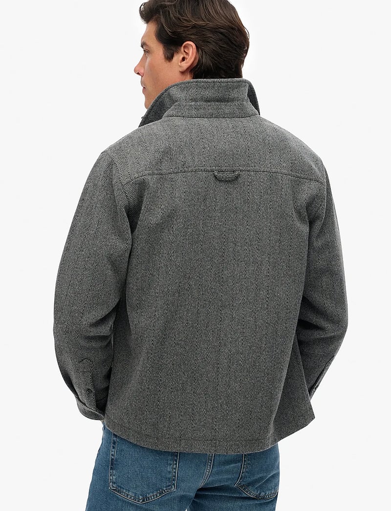 Superdry - MERCHANT HERRINGBONE OVERSHIRT - kolekcje - mono herringbone - 5