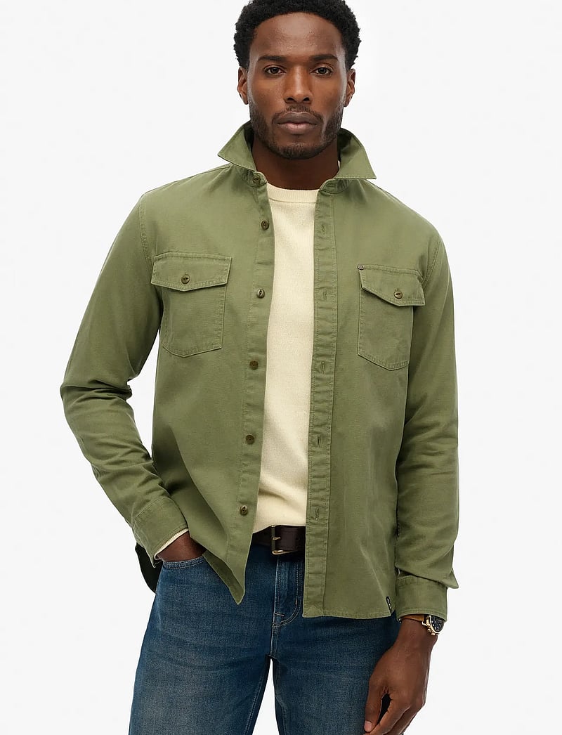 Superdry - MERCHANT FRONTIER SHIRT - casual skjorter - olive khaki - 0