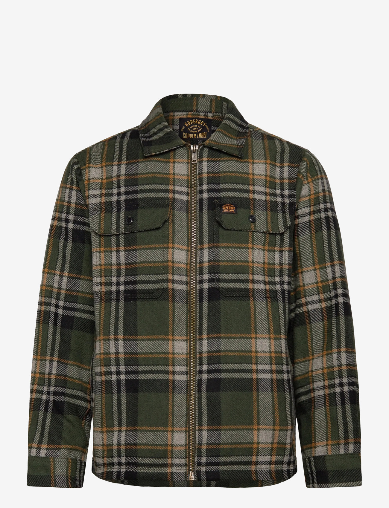 Superdry - WOOL MILLER ZIP OVERSHIRT - kolleksjoner - buckshot check olive - 1