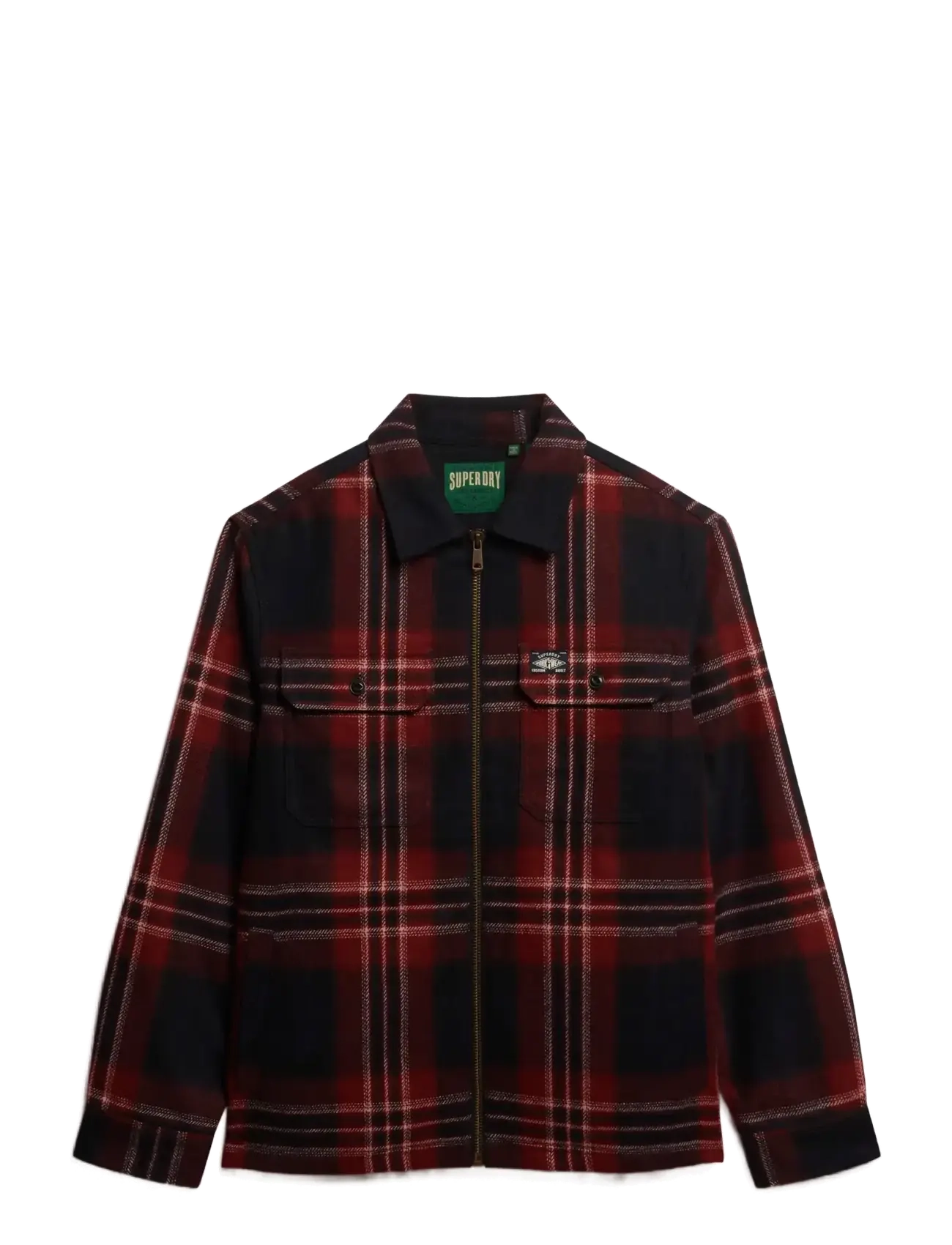 WOOL MILLER ZIP OVERSHIRT - MICHIGAN CHECK NAVY