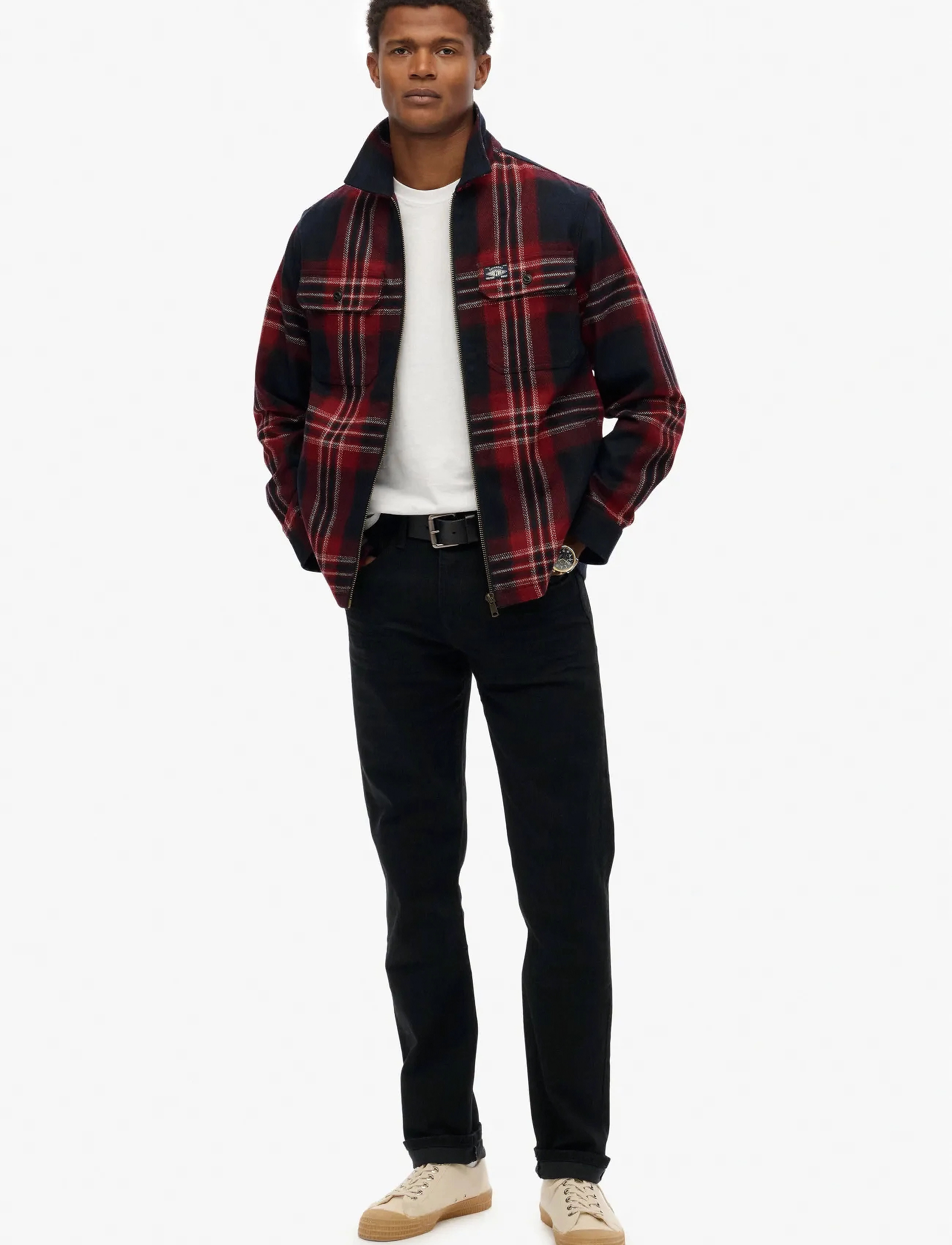 Superdry - WOOL MILLER ZIP OVERSHIRT - kolekcijas - michigan check navy - 3