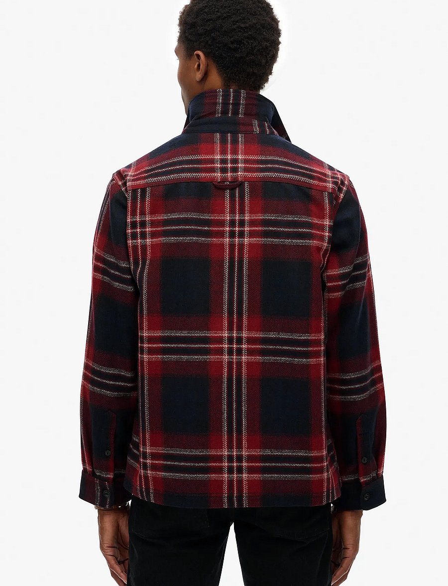 Superdry - WOOL MILLER ZIP OVERSHIRT - kolekcijas - michigan check navy - 4