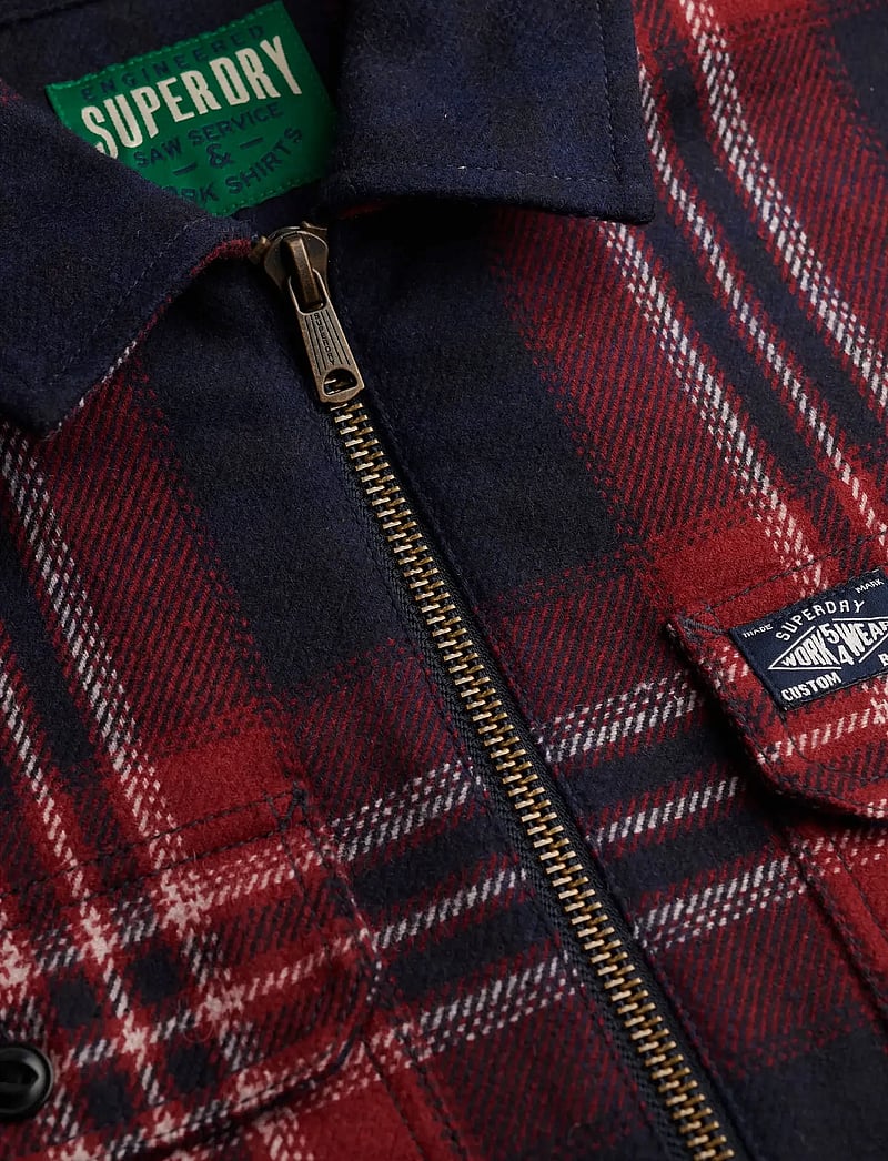 Superdry - WOOL MILLER ZIP OVERSHIRT - kollektsioonid - michigan check navy - 5