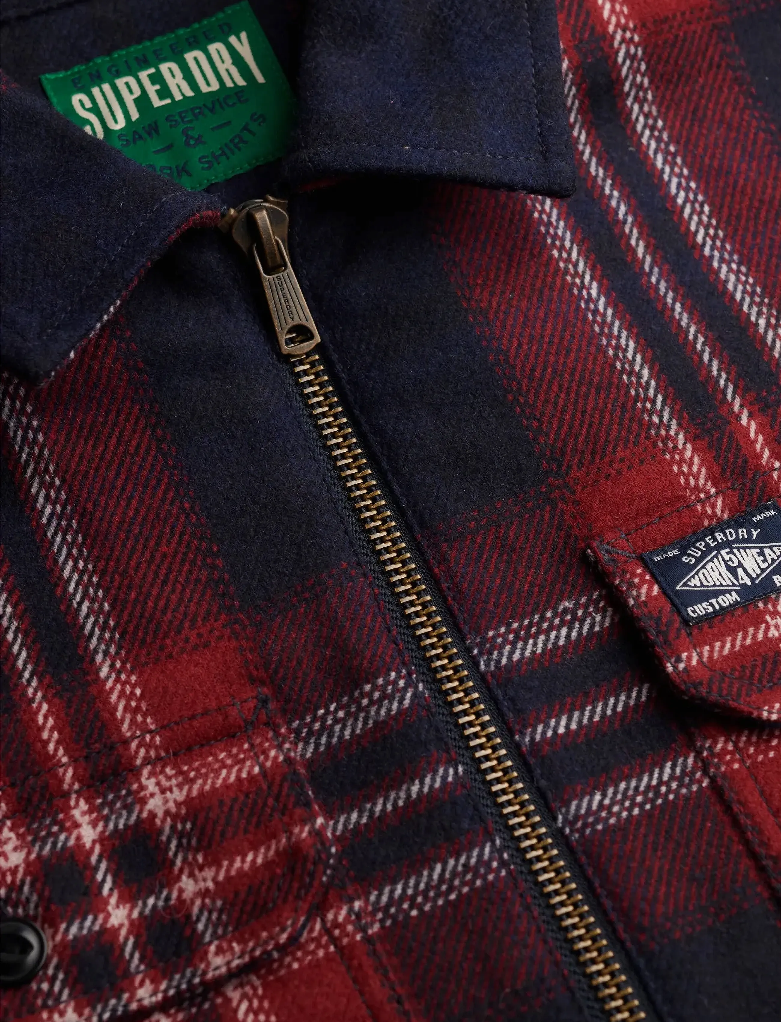 Superdry - WOOL MILLER ZIP OVERSHIRT - heren - michigan check navy - 5