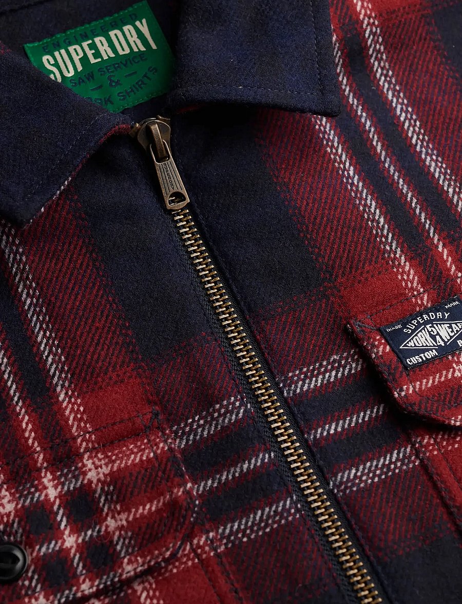 Superdry - WOOL MILLER ZIP OVERSHIRT - kolekcijas - michigan check navy - 5