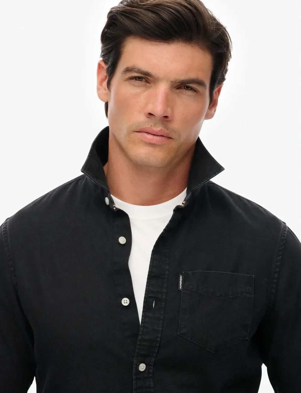 Superdry - ESSENTIALS L/S DENIM SHIRT - jeansskjortor - jet black - 2