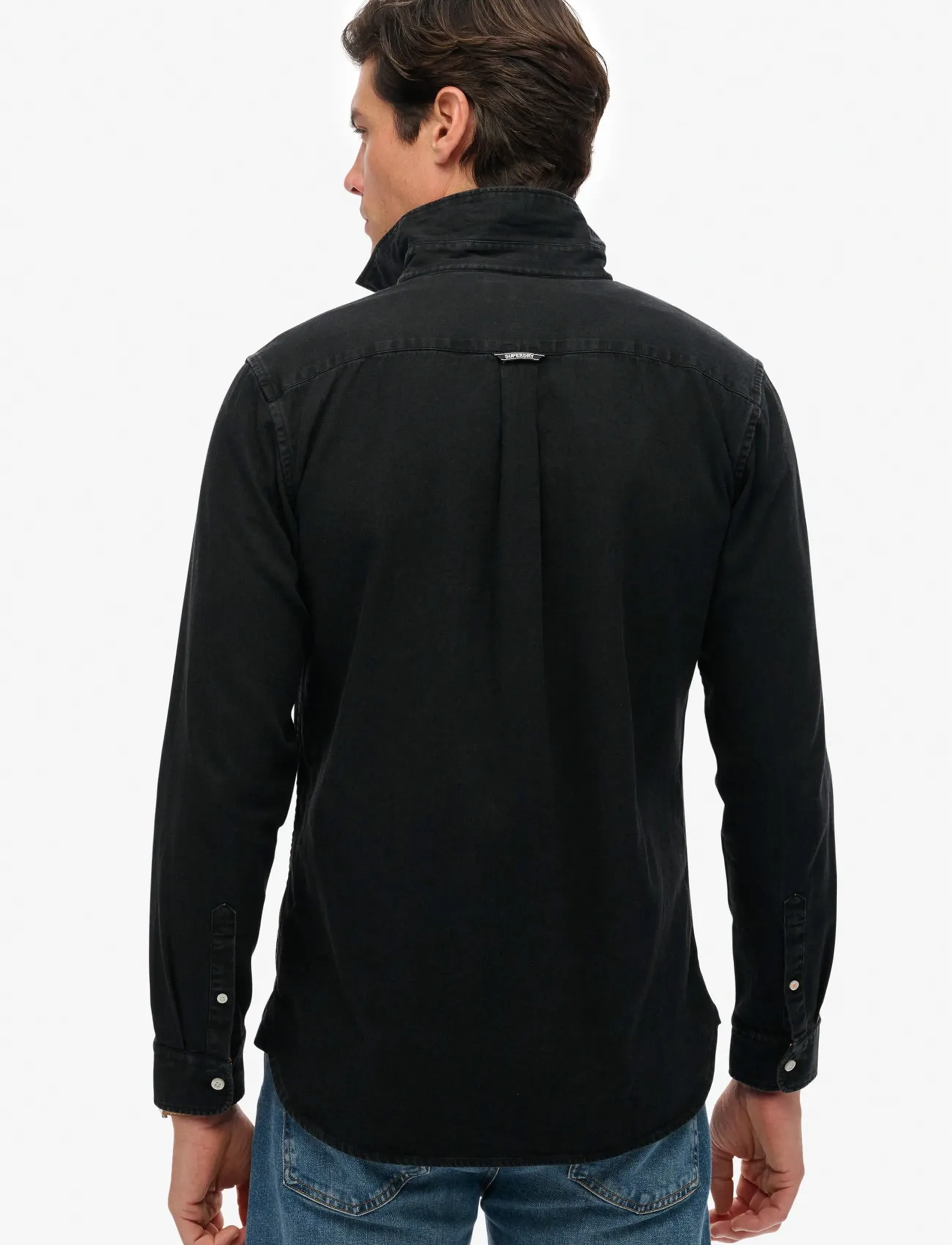 Superdry - ESSENTIALS L/S DENIM SHIRT - denim shirts - jet black - 5