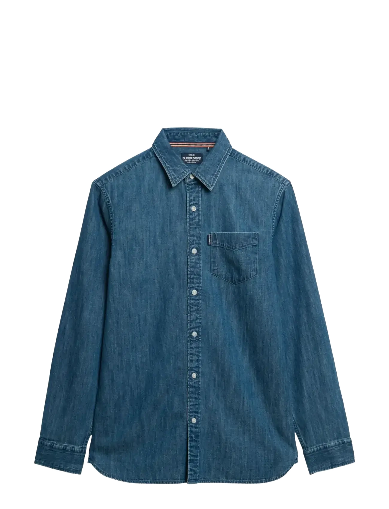 Superdry ESSENTIALS L/S DENIM SHIRT - Visi produktai - WORN WASH / blue