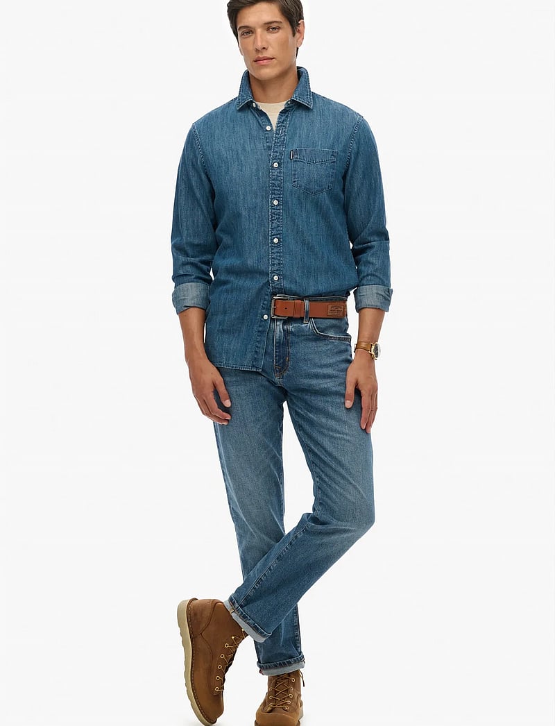 Superdry - ESSENTIALS L/S DENIM SHIRT - jeanshemden - worn wash - 2