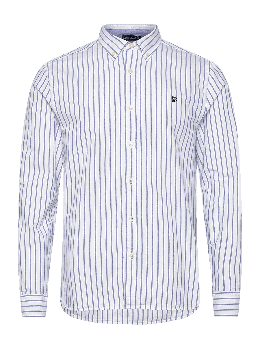 Superdry - PREPPY OXFORD L/S SHIRT - chemises à rayures - classic blue/optic stripe - 1