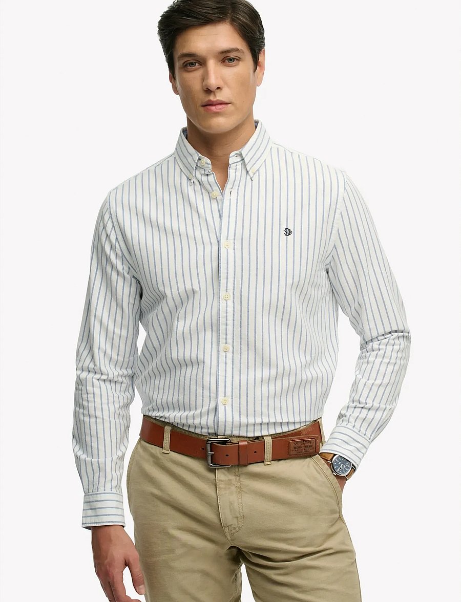 Superdry - PREPPY OXFORD L/S SHIRT - chemises à rayures - classic blue/optic stripe - 0