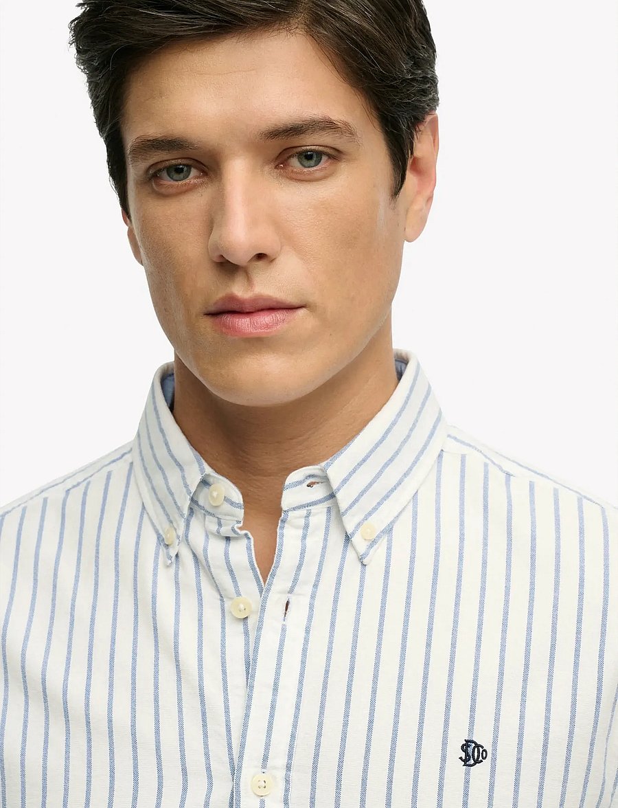 Superdry - PREPPY OXFORD L/S SHIRT - chemises à rayures - classic blue/optic stripe - 3