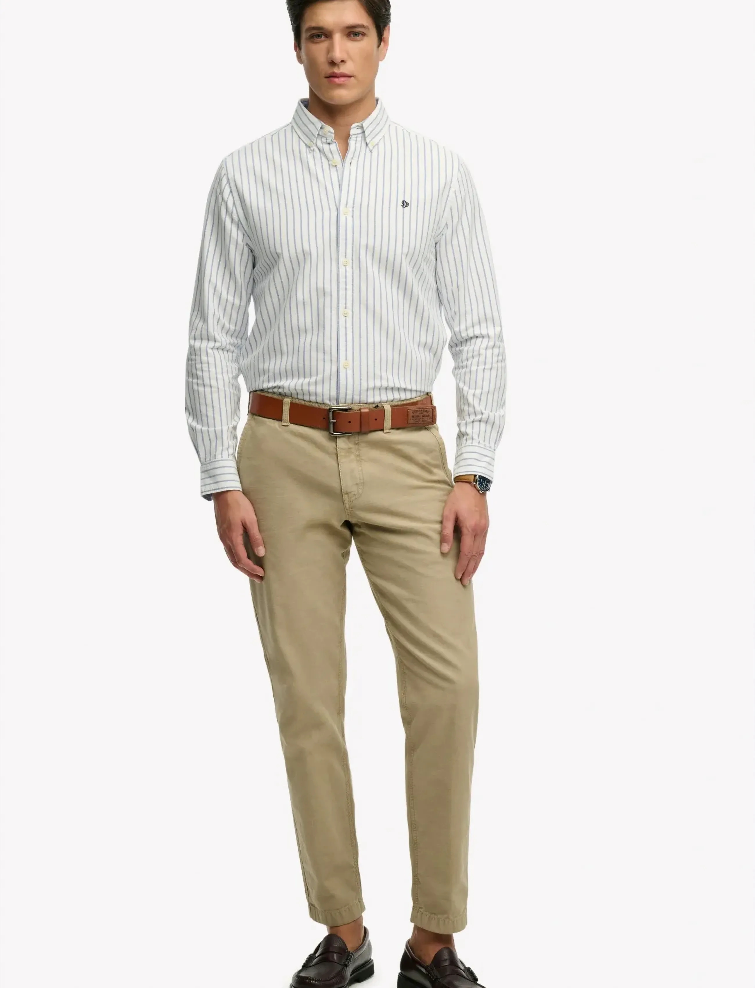 Superdry - PREPPY OXFORD L/S SHIRT - chemises à rayures - classic blue/optic stripe - 5