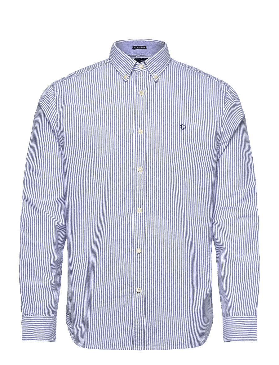 Superdry - PREPPY OXFORD L/S SHIRT - röndóttar skyrtur - azure blue chalk stripe - 1