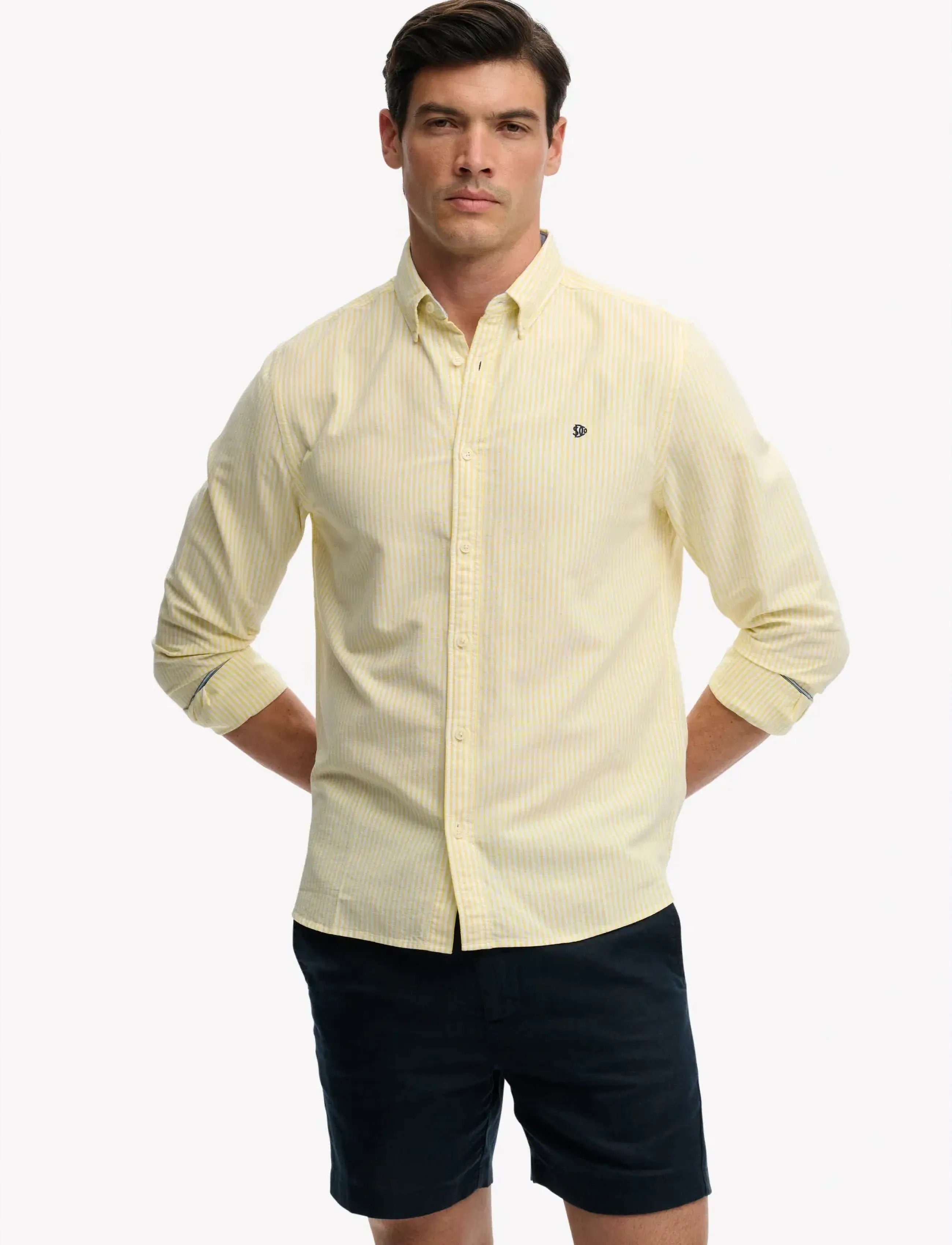 Superdry PREPPY OXFORD L/S SHIRT - Chemises - LEMON STRIPE / yellow