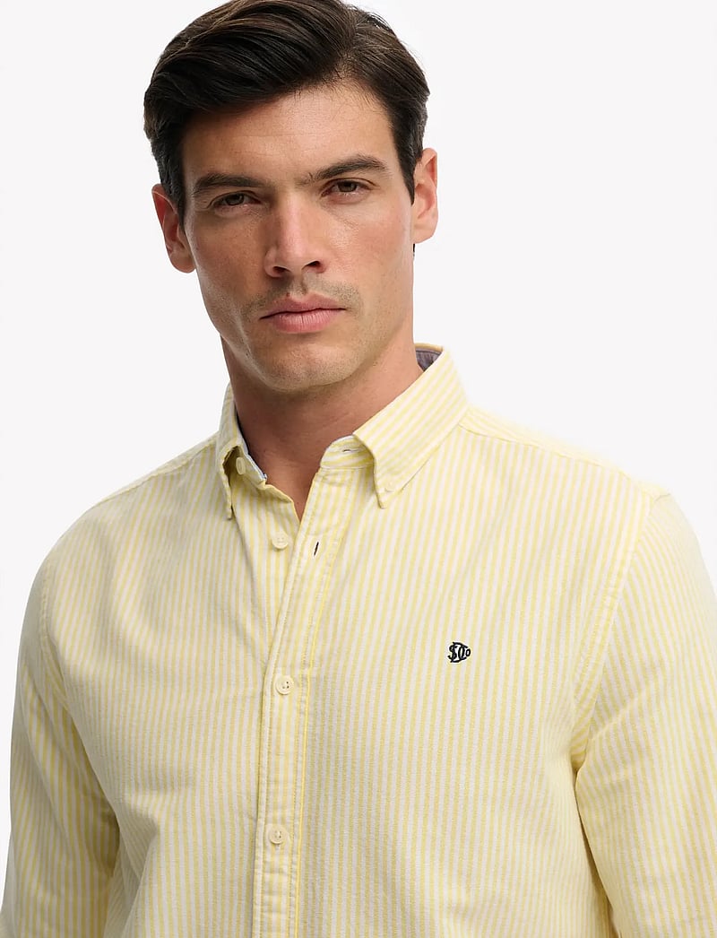 Superdry - PREPPY OXFORD L/S SHIRT - stribede skjorter - lemon stripe - 3