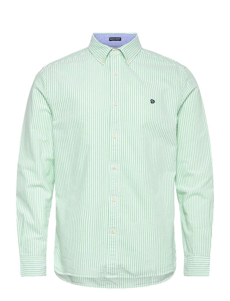 Superdry - PREPPY OXFORD L/S SHIRT - stribede skjorter - mint stripe - 1