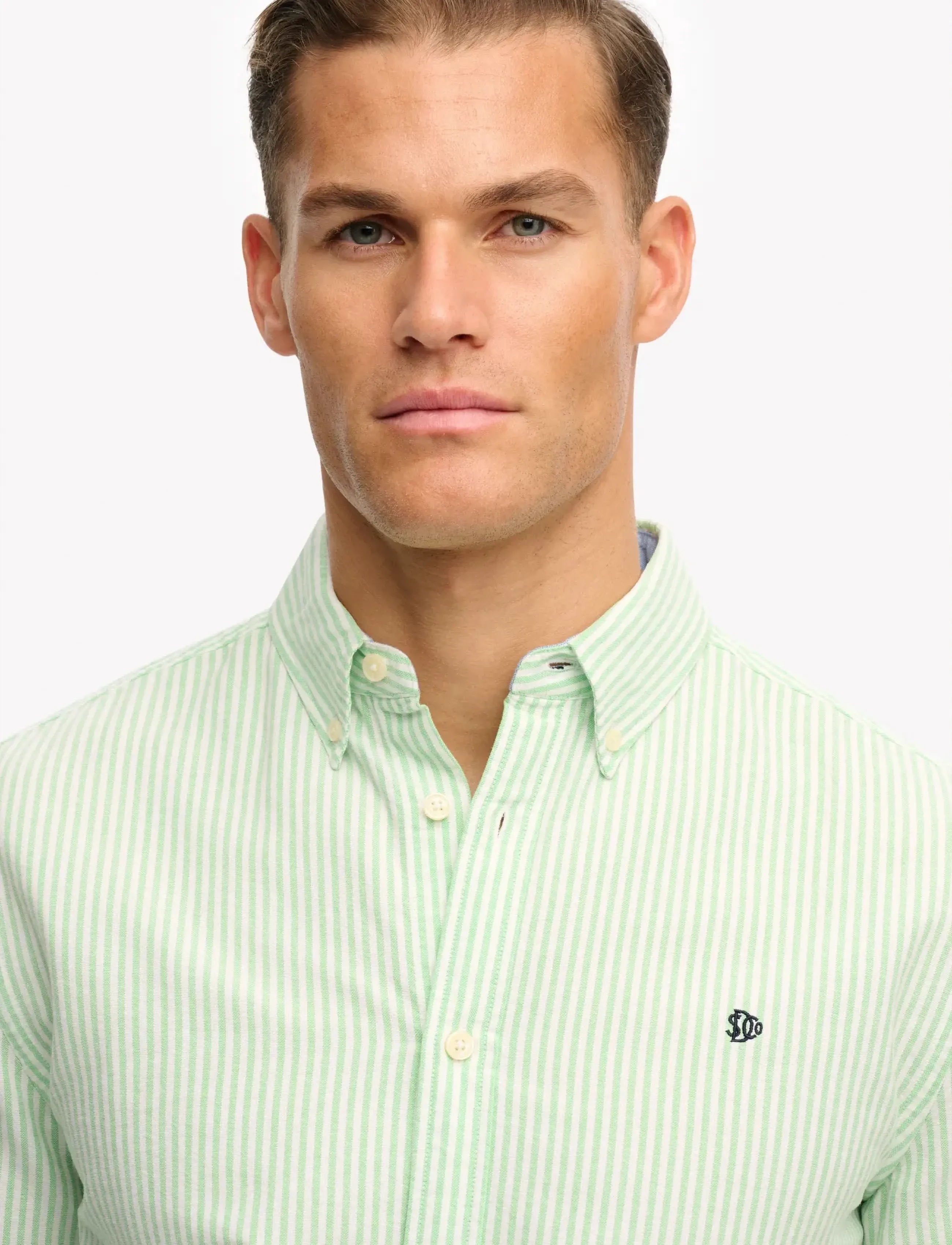 Superdry - PREPPY OXFORD L/S SHIRT - stribede skjorter - mint stripe - 3