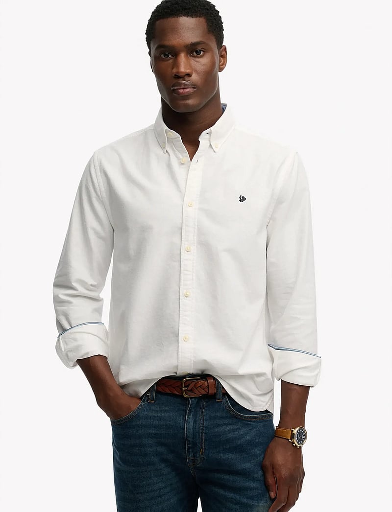 Superdry - PREPPY OXFORD L/S SHIRT - triibulised särgid - optic - 0